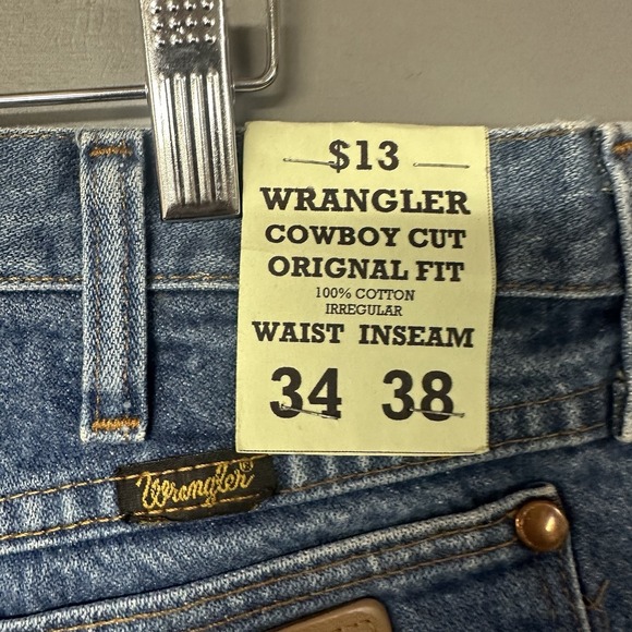 Wrangler Jeans Mens 34x38 Cowboy Cut Original Straight 13MWZ Workwear Western - Picture 4 of 5